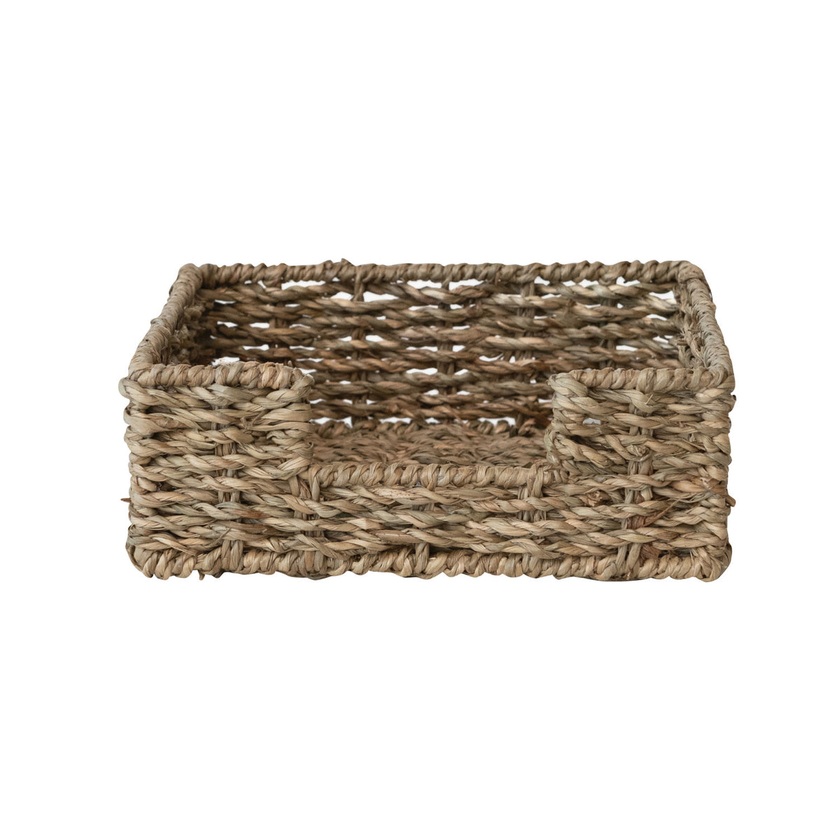 Hand-Woven Seagrass Napkin Holder, Natural (Holds 6" Square Napkin)
