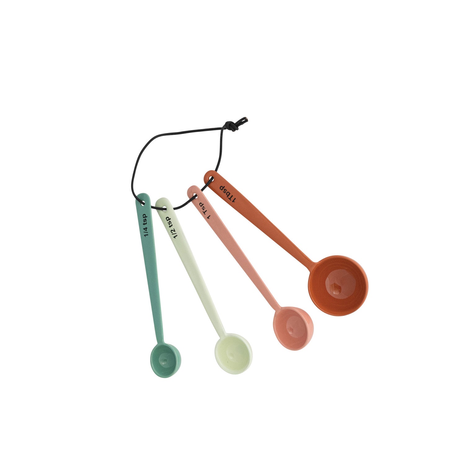Enameled Stainless Steel Measuring Spoons, 4 Colors, Set of 4