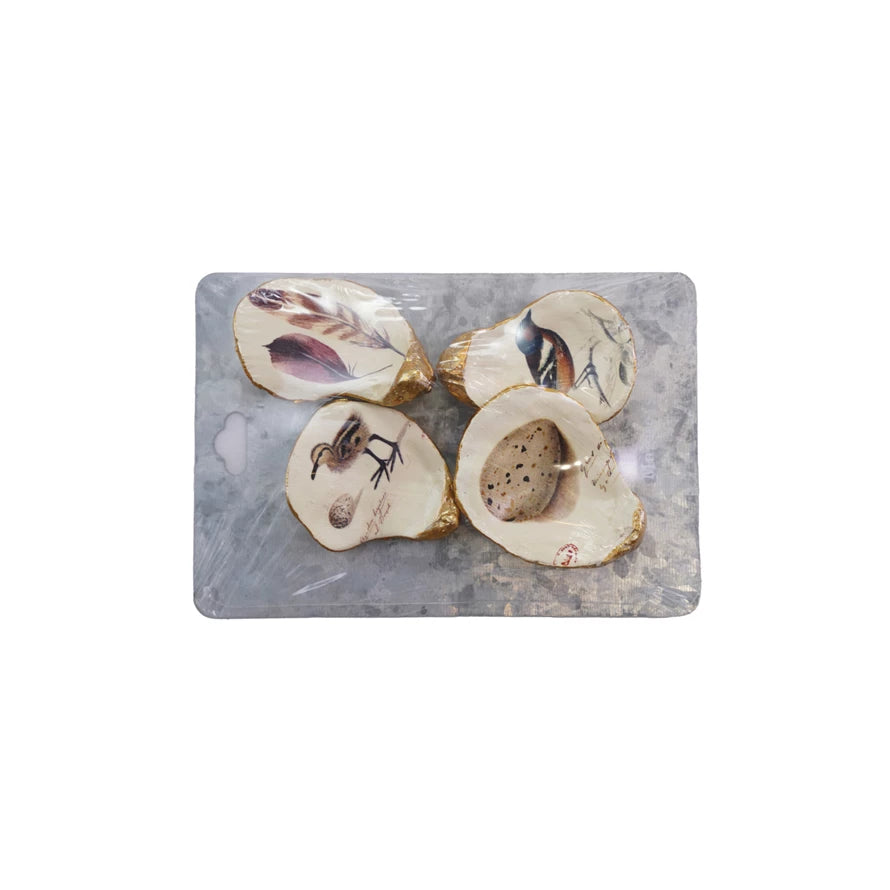 Resin Oyster Shaped Vintage Reproduction Image Magnet