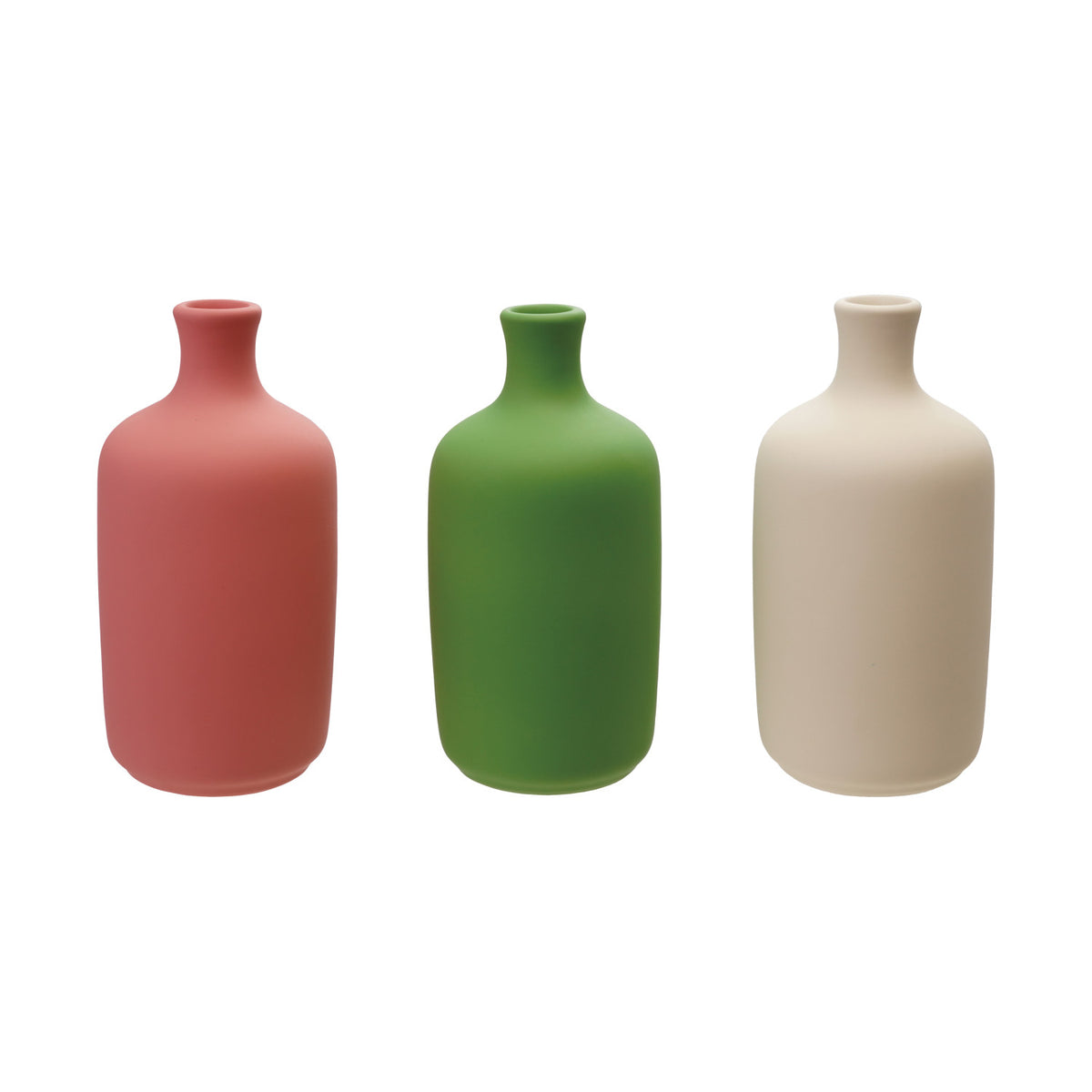 Stoneware Bottle Vase, Latex Glaze, 3 Colors