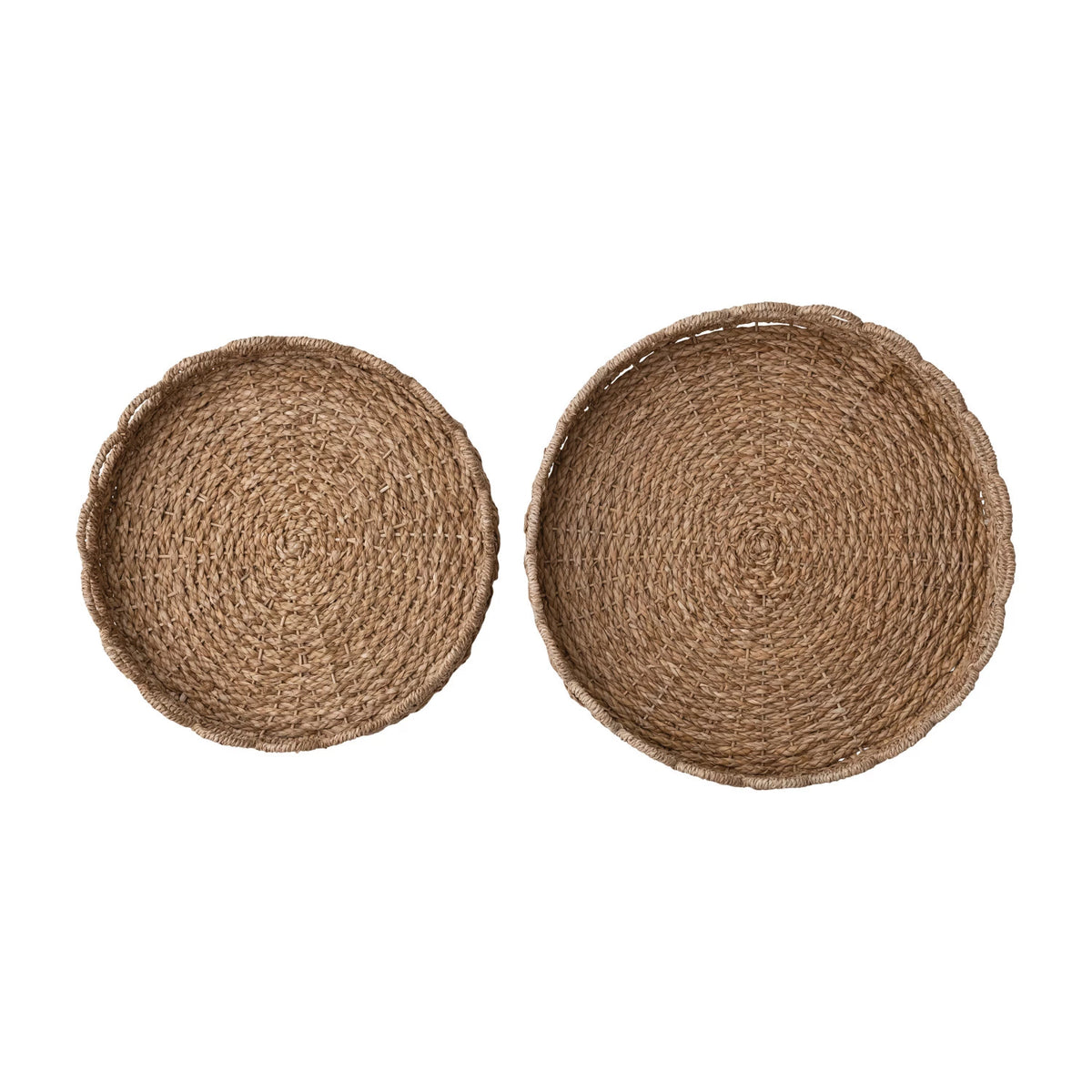 Decorative Woven Seagrass Scalloped Trays