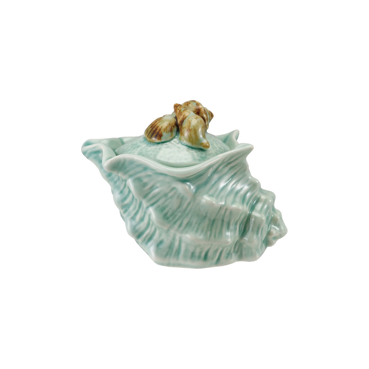 Stoneware Shell Shaped Jar