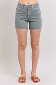 Judy Blue High Waisted Slate Blue Shorts