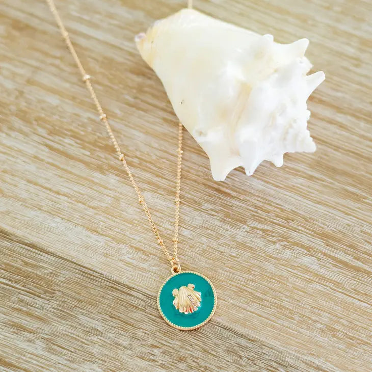 Feeling Nauti Aqua Seashell Necklace