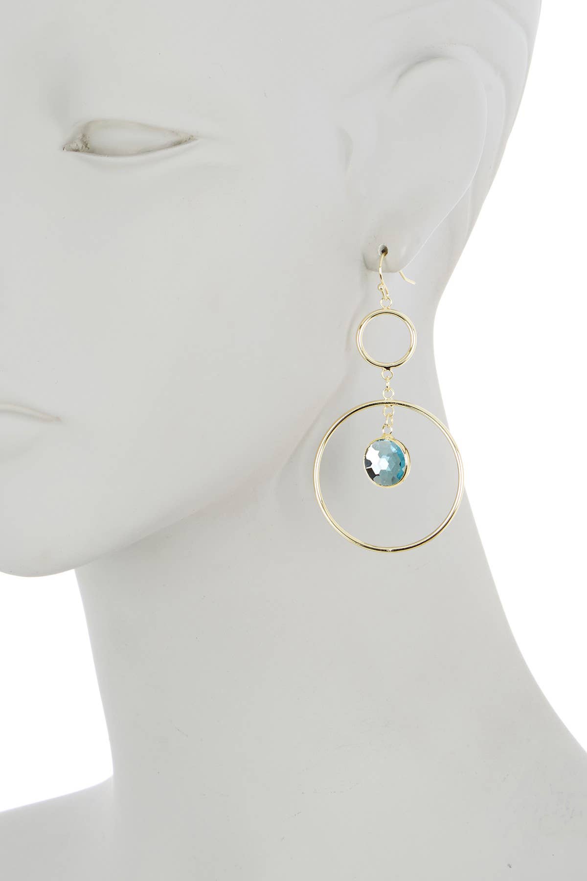 Sky Blue Crystal Orbit Drop Earrings - GF