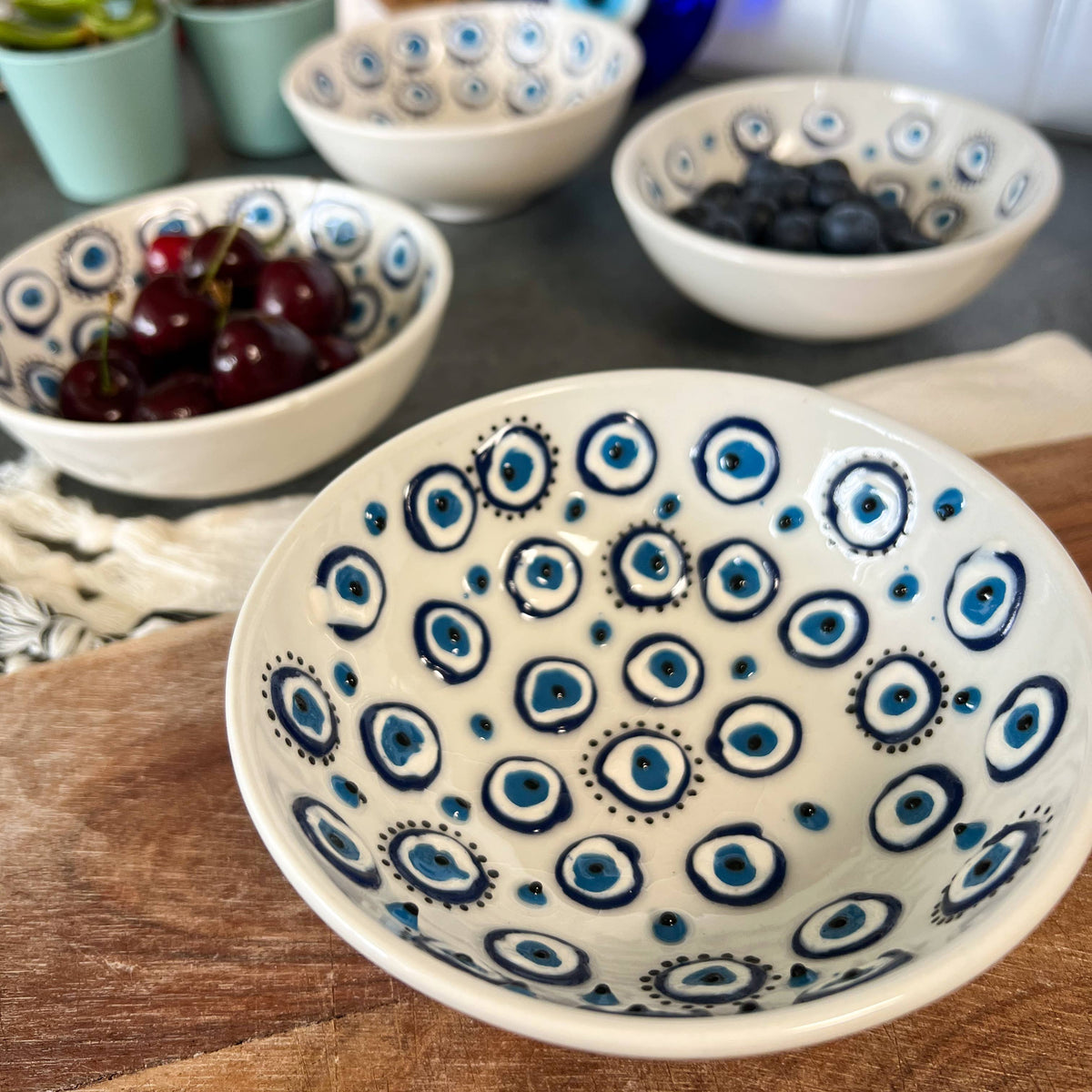 Medium Evil Eye Bowl, Boho Home Decor, Decorative Bowl