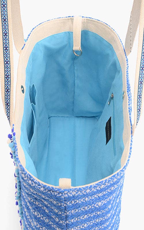 Silver Lake Blue Embellished Tote