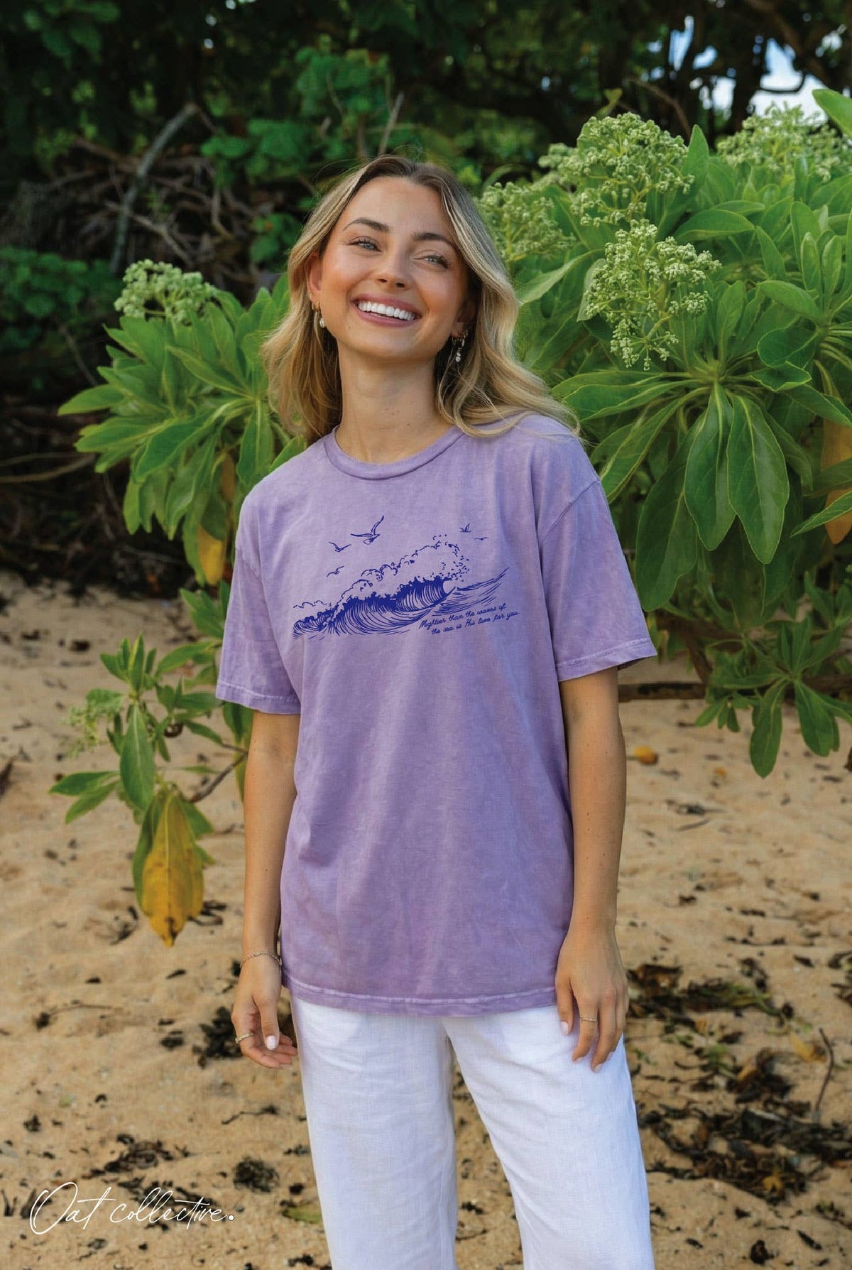 MIGHTIER THAN THE WAVES Supima Mineral Washed Tee