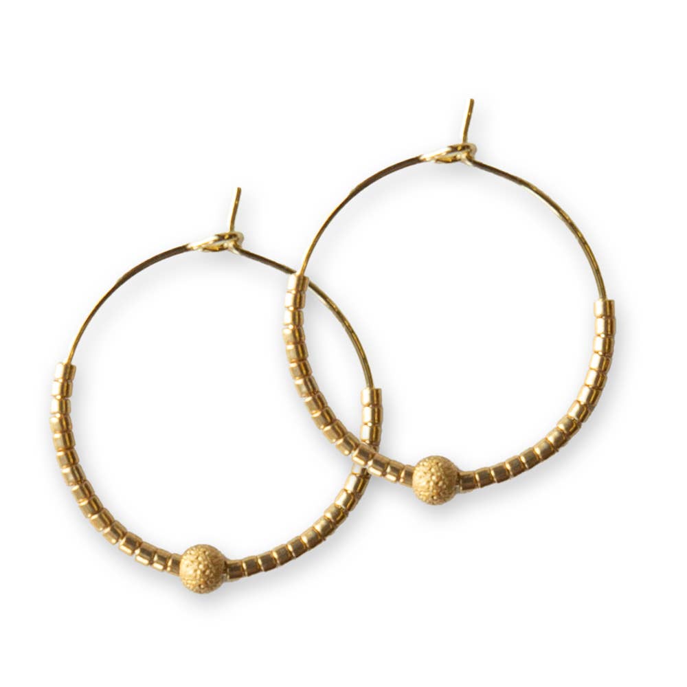 Sprinkles Hoop Earrings-Gold