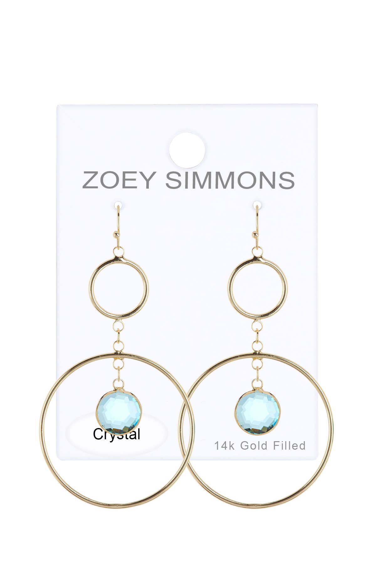 Sky Blue Crystal Orbit Drop Earrings - GF