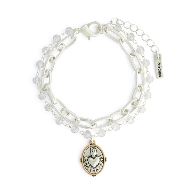 Wrapped in Prayer Sacred Heart Bracelet - Silver
