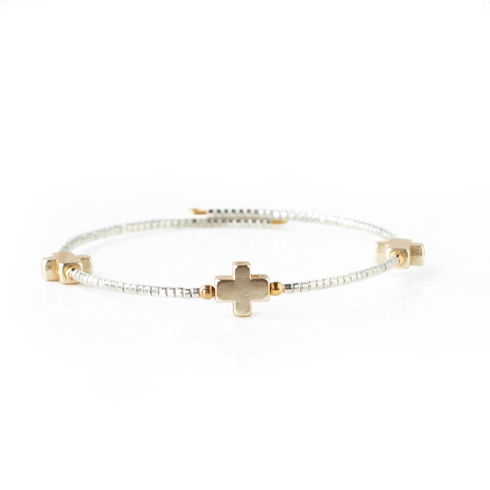 Faithful Cross Bangle-Silver, Cross Bracelet | Christian