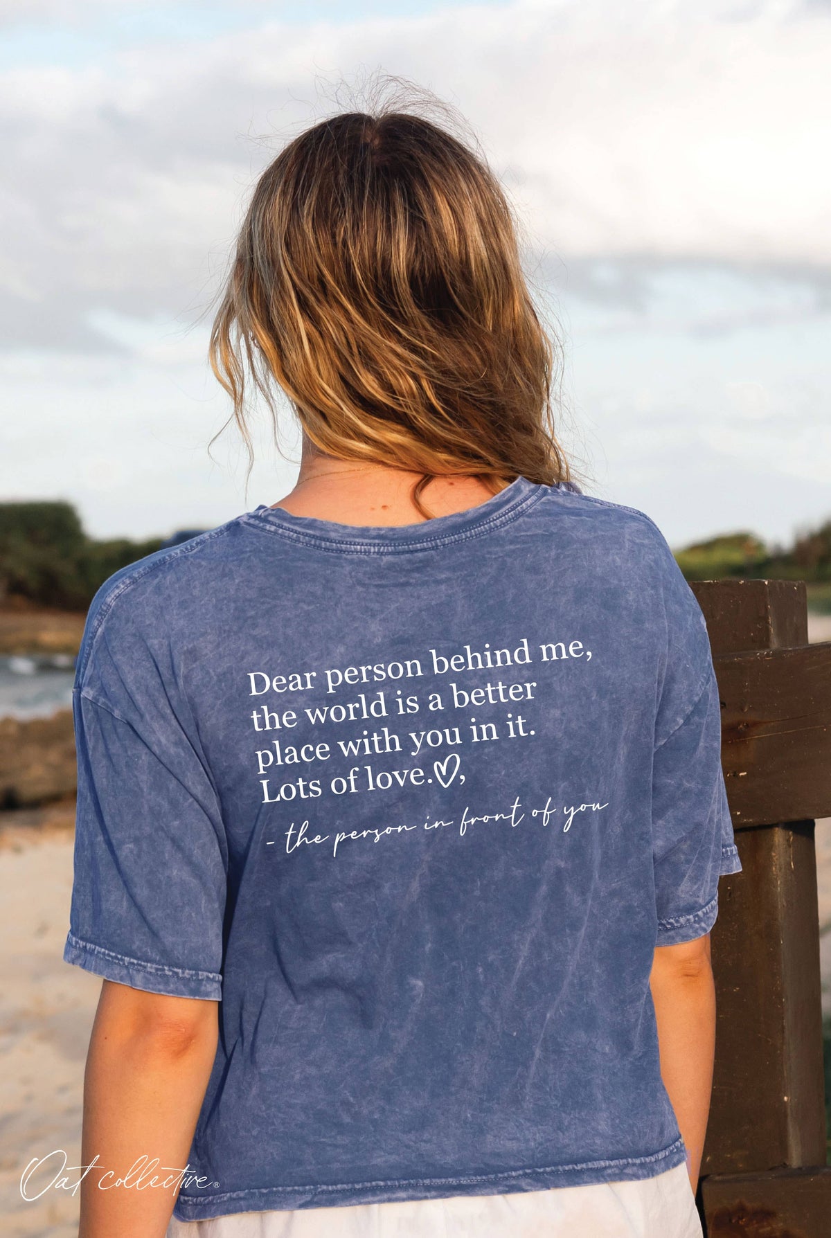 BE KIND Cropped Mineral Graphic Top