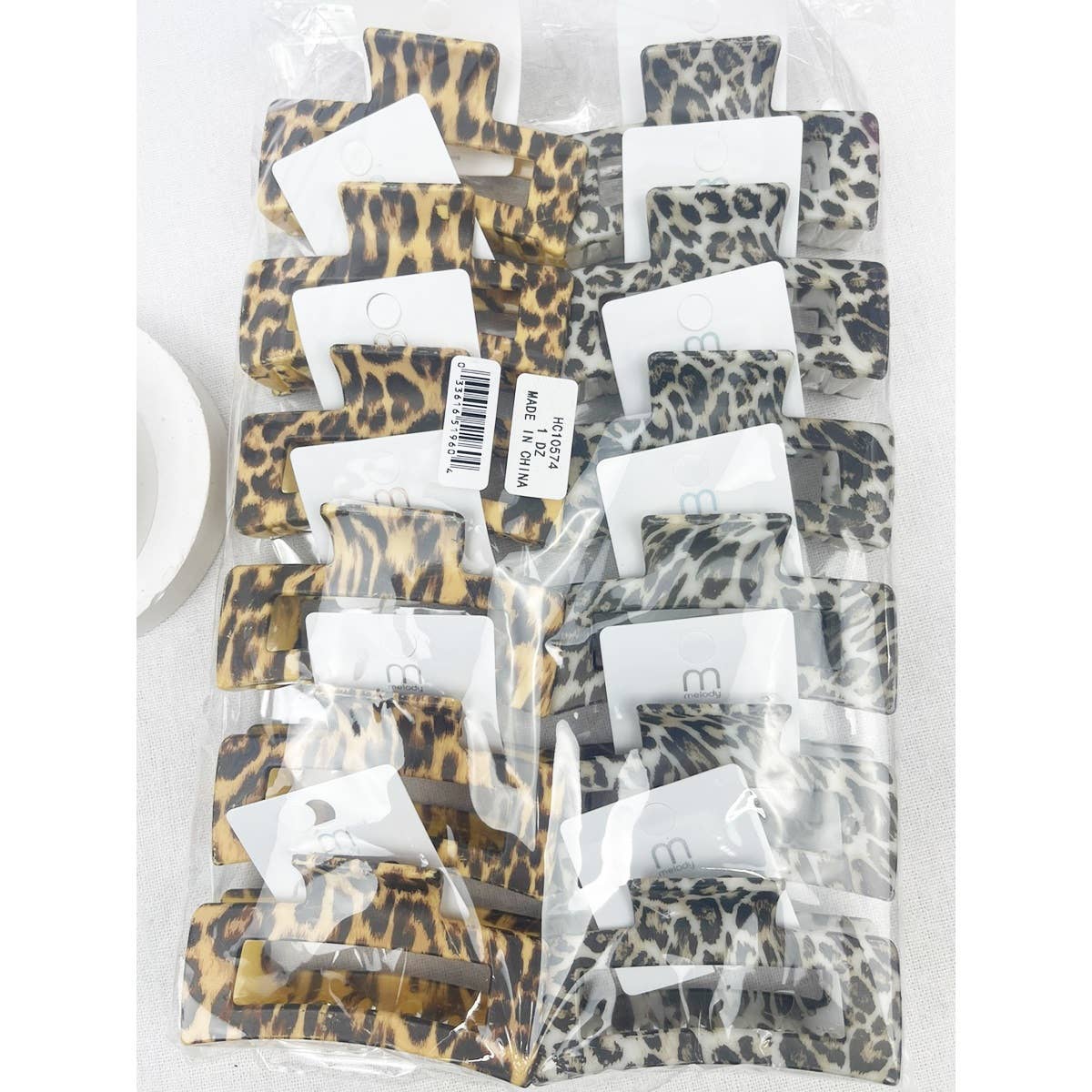 Leopard Pattern Rectangle Hair Clips