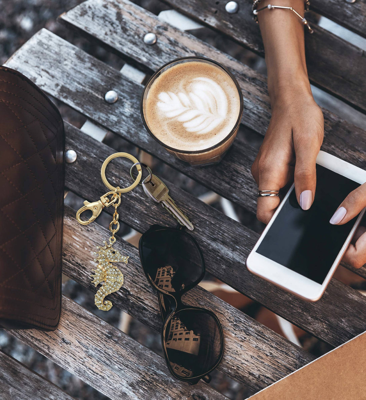 Gold Sparkling Charms - Seahorse