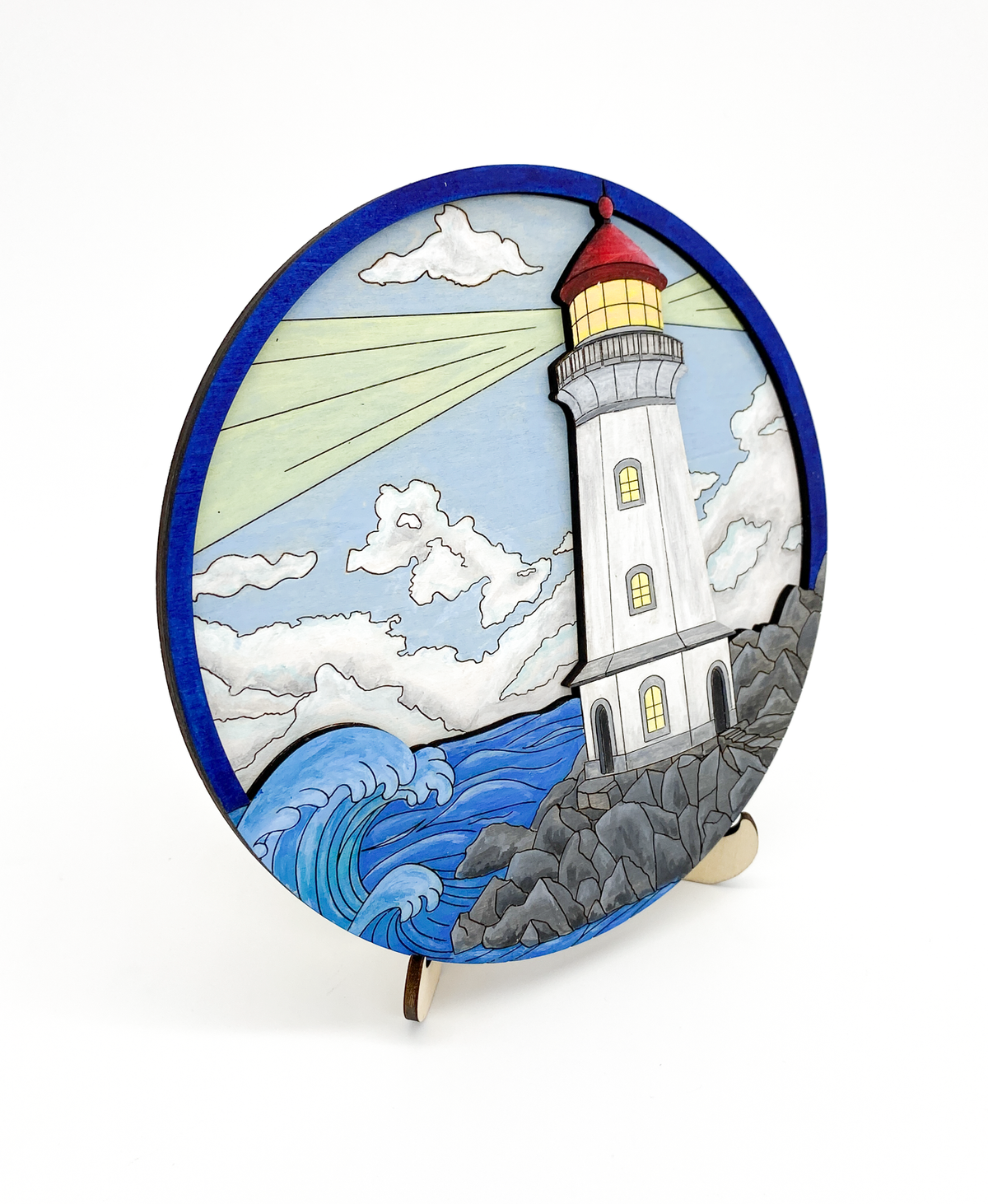 Lighthouse Coastal DIY Paint Kit – Layered Wood Ocean Art