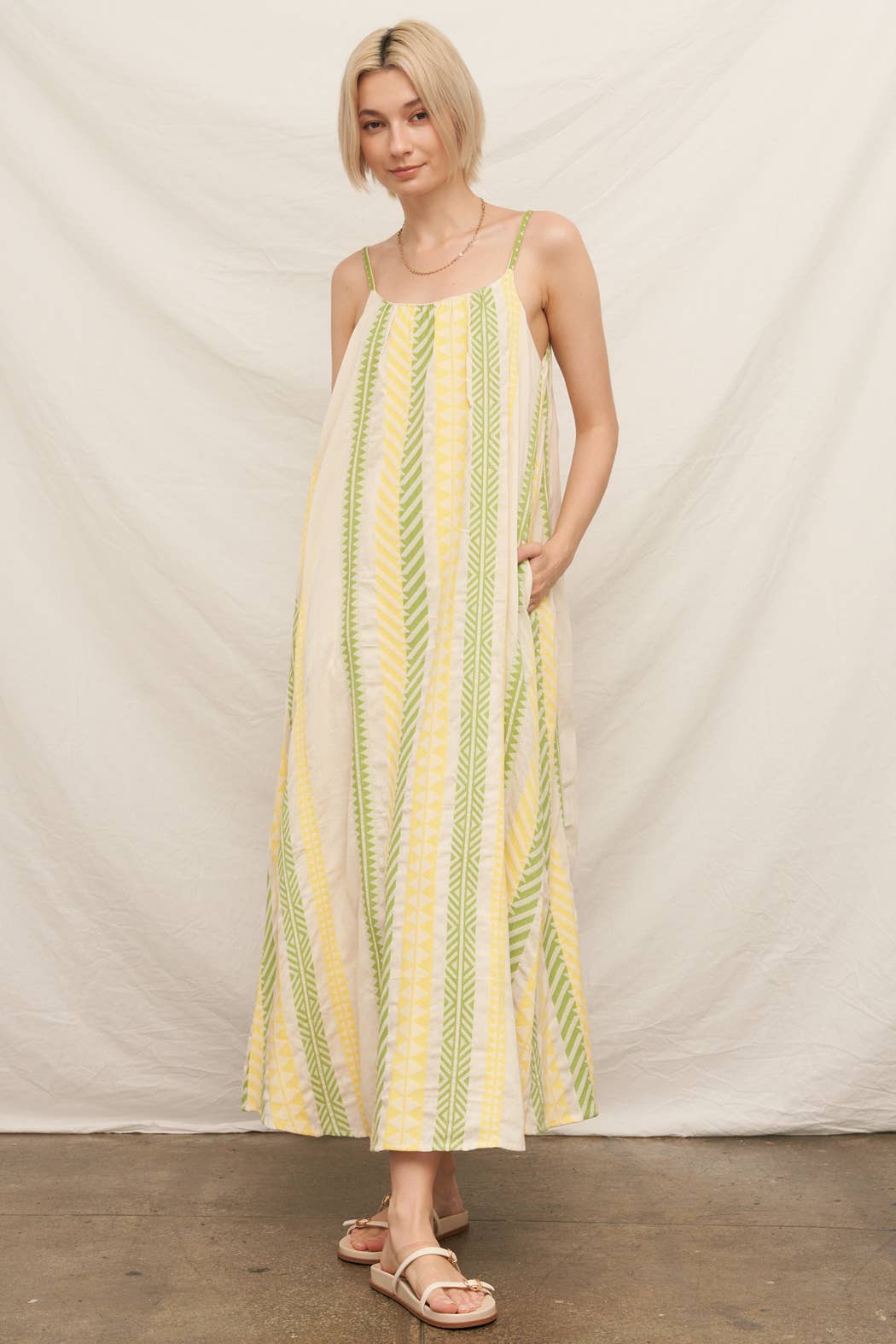 Embroidered Cami Maxi Dress