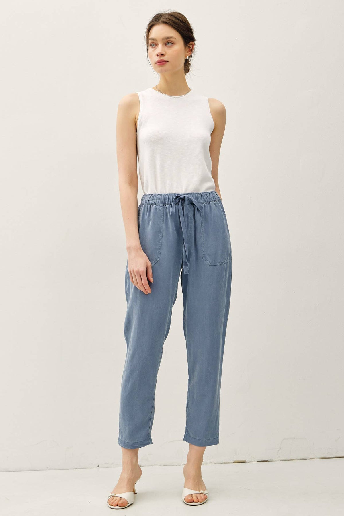 NEW COLOR -TENCEL TAPERED PANTS