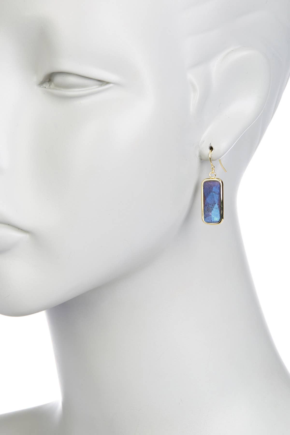 Labradorite Rectangle Earrings - GP
