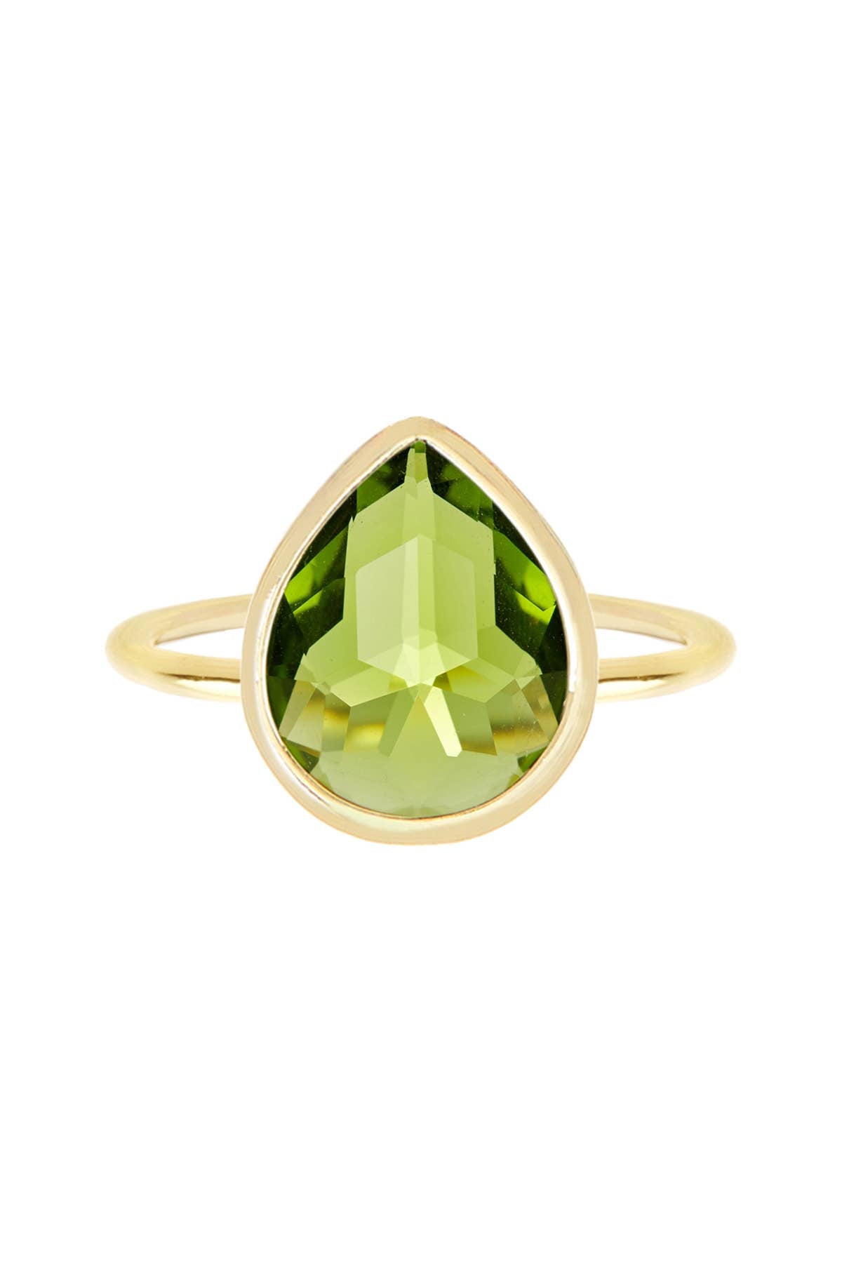 Peridot Crystal Pear Ring - GF