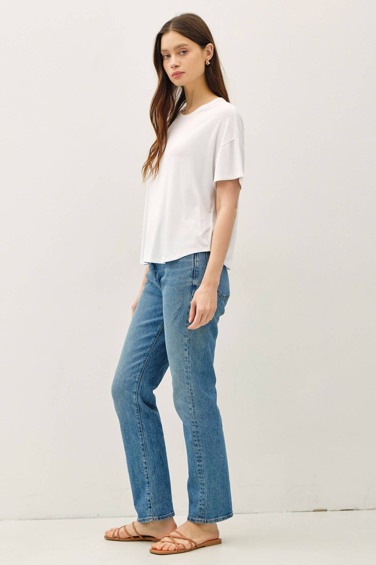 GARMENT DYE RIBBED BOXY FIT T-SHIRT