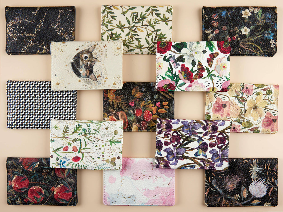 Vegan Leather Passport Cover - Forest Flowers