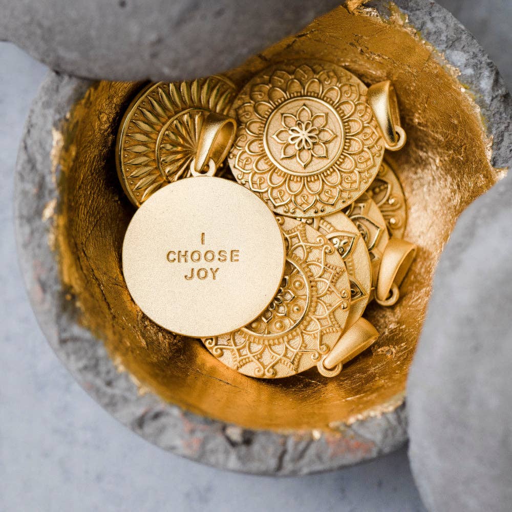 I Choose Joy - inspirational Mantra® mandala necklace