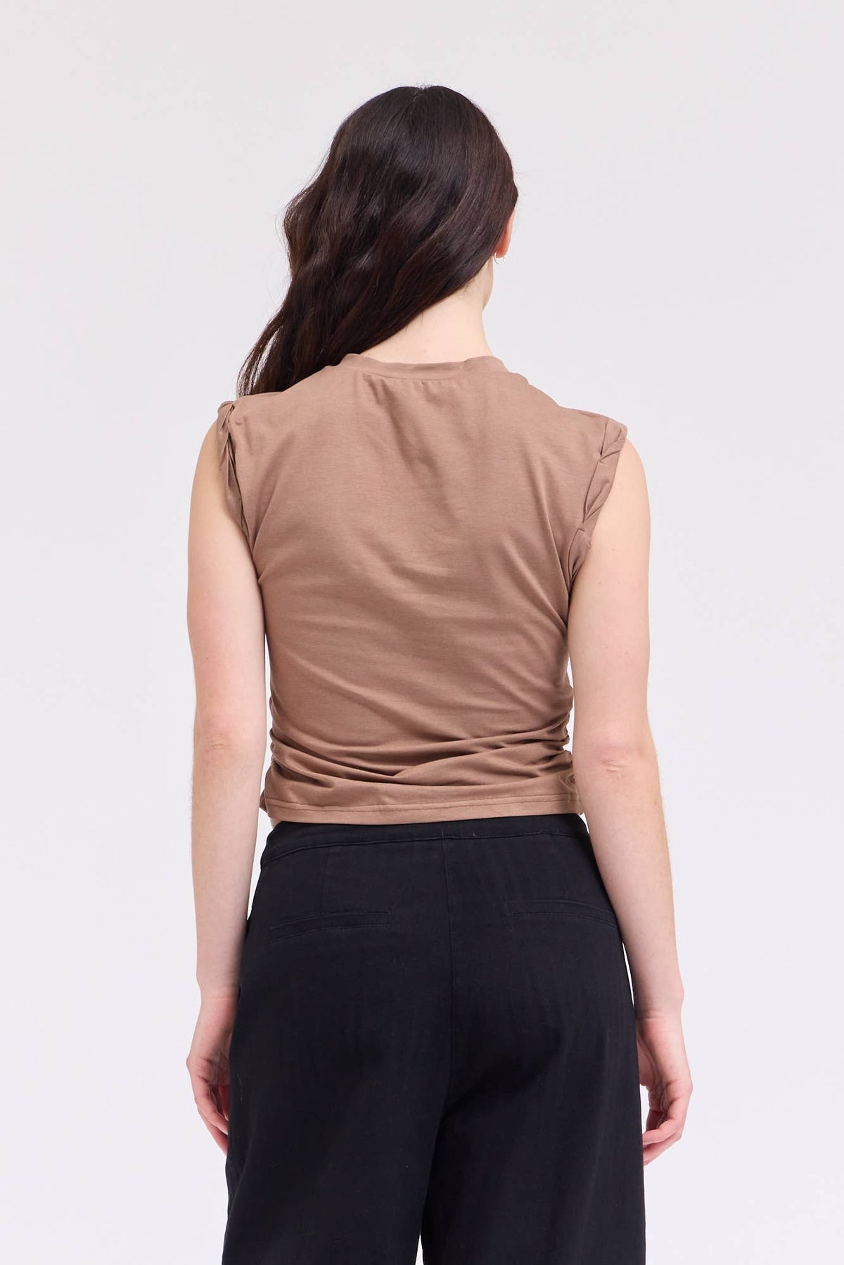  TWIST DETAIL COTTON SLEEVELESS TOP