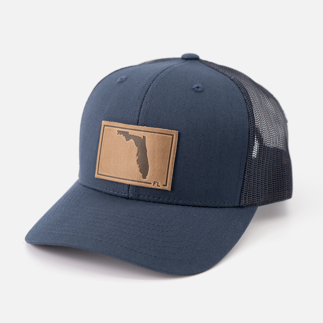 Florida Silhouette Hat | Leather Patch Trucker Hat