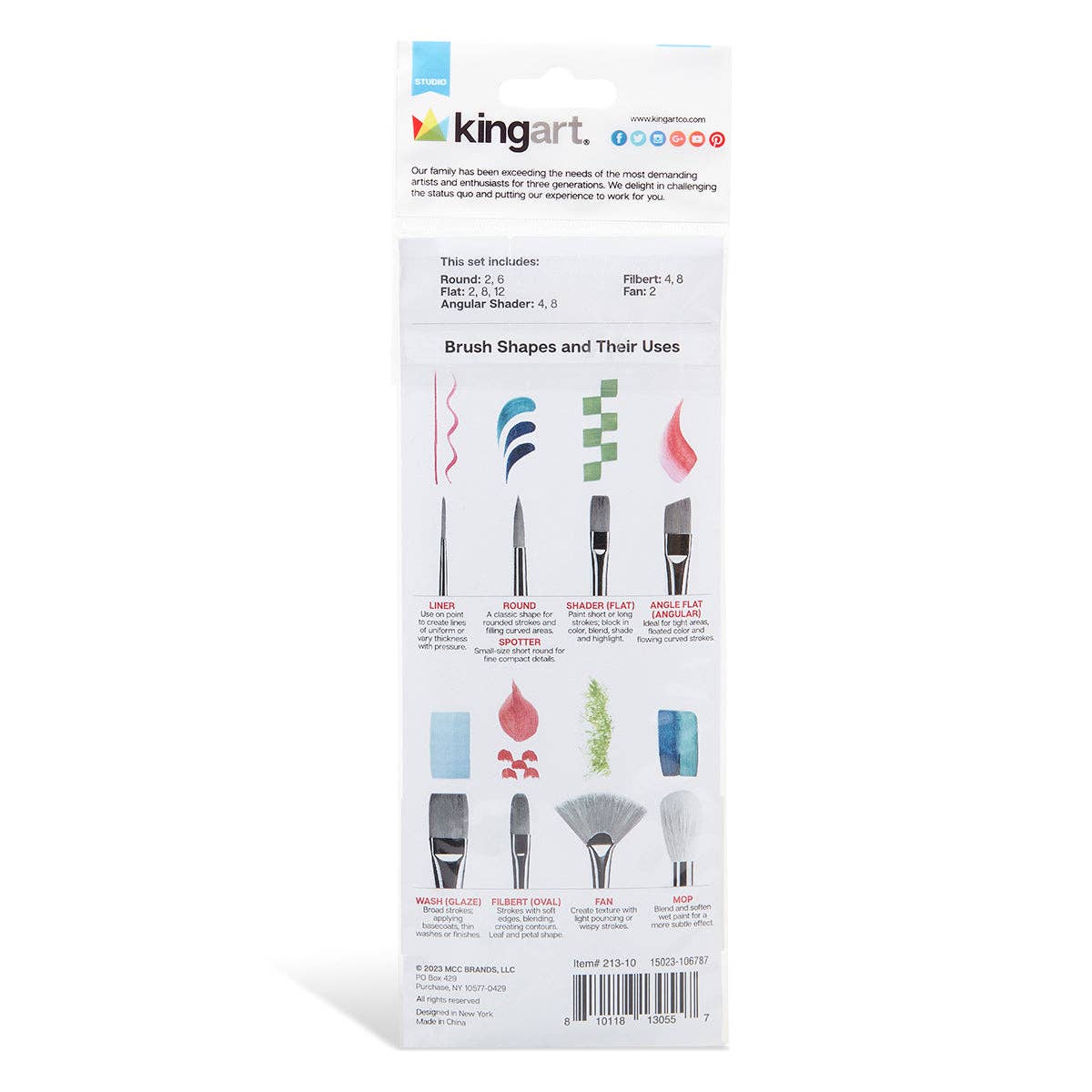 Studio White Bristle Brush Set - 10 Pieces