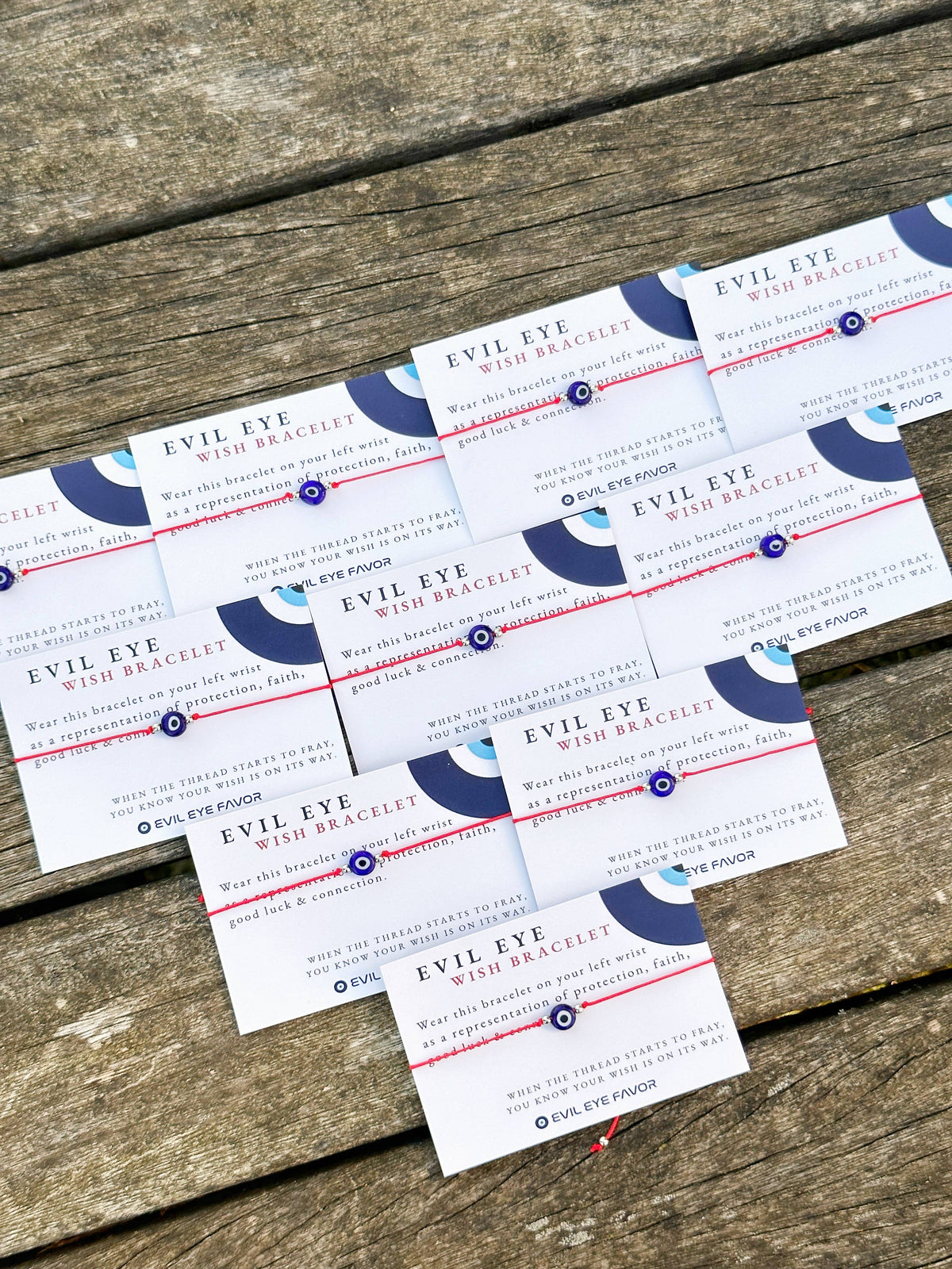 Evil eye wish bracelet with red cord from Evileyefavor