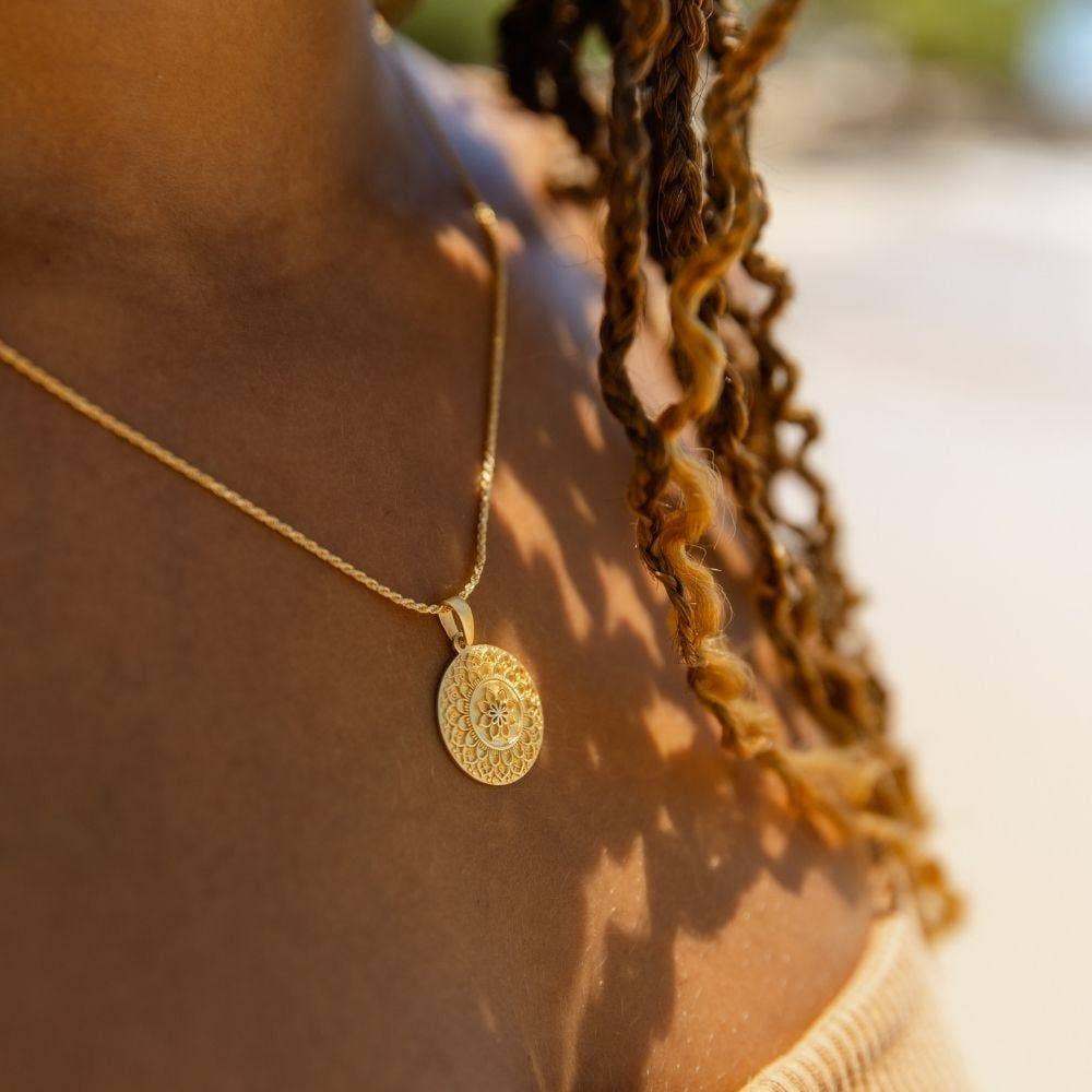 I Am Strong And Powerful - inspirational mandala necklace