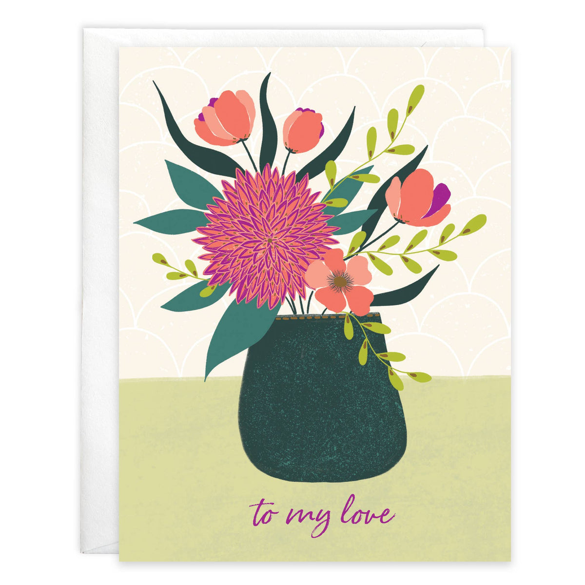 Anniversary Greeting Card - Vase of Lovely Flowers