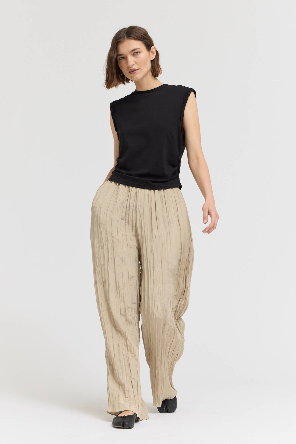  TWIST DETAIL COTTON SLEEVELESS TOP