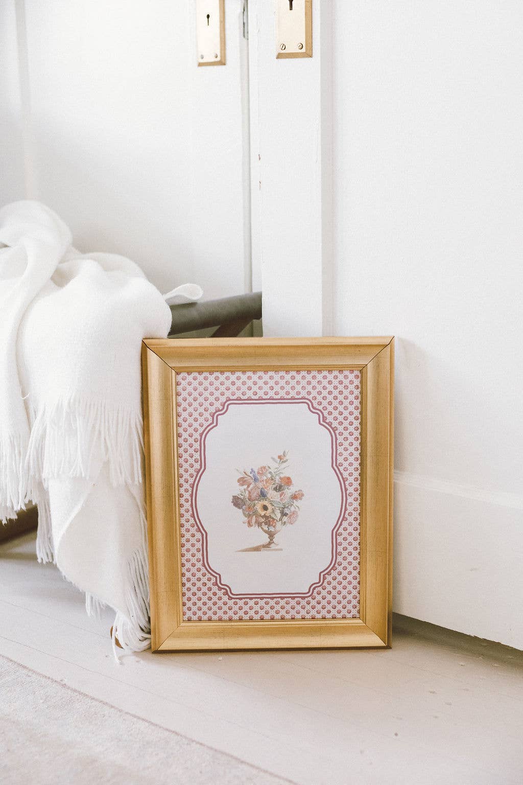 Vase of Flowers Framed Antique Art