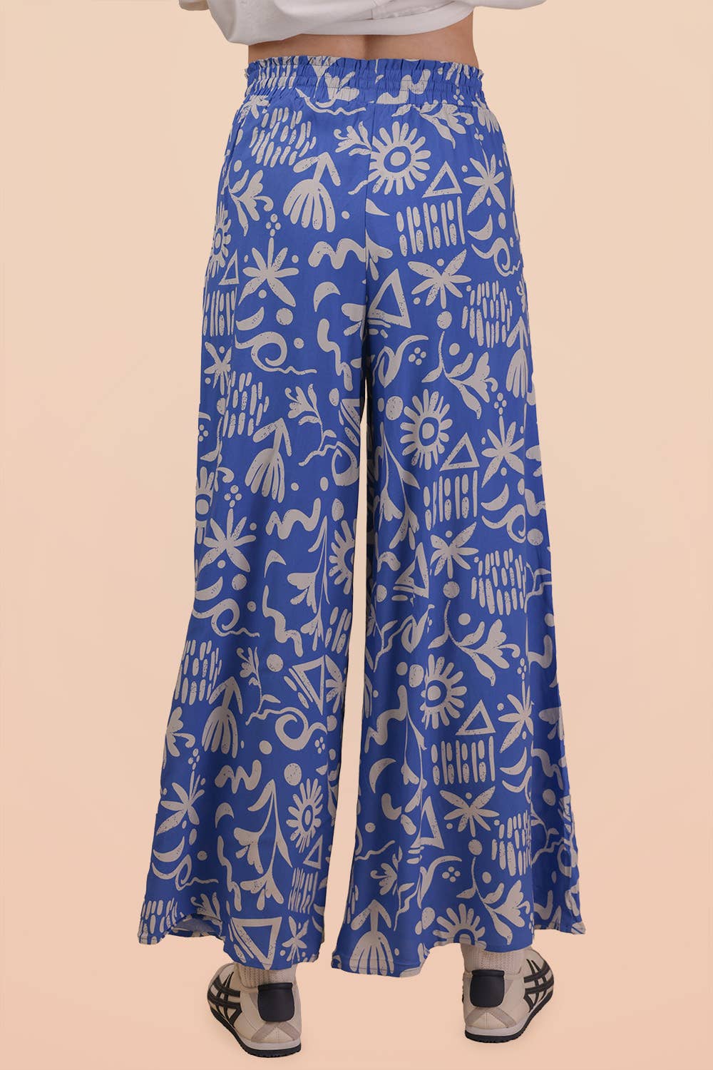 NP70715 - Printed Wide Leg Long Pants