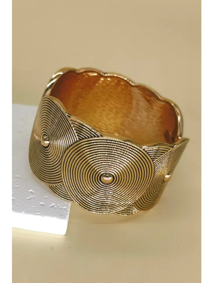 Vintage Wide Spring Bangle Bracelet