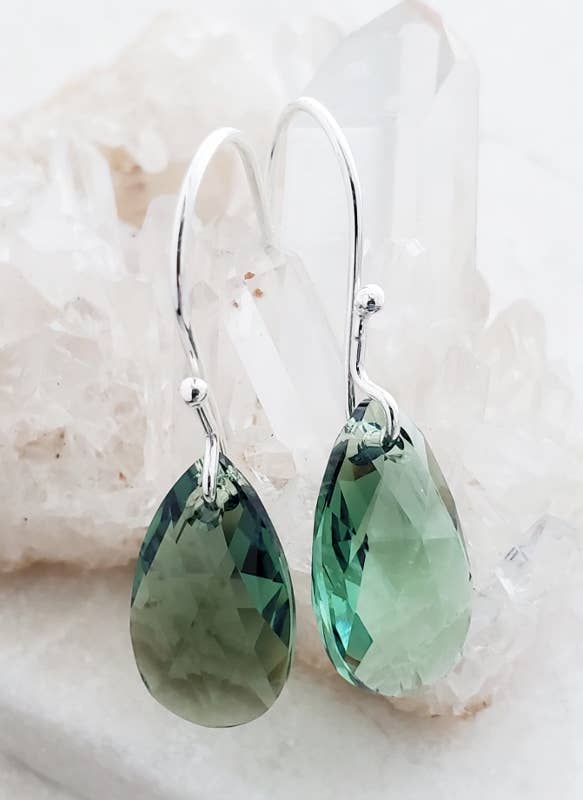 Crystal Briolette Earrings - Erinite