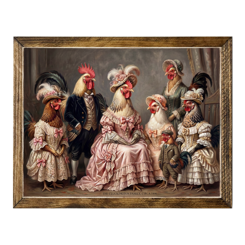 TIMBERLAND FRAME VINTAGE CHICKEN FAMILY PORTRAIT