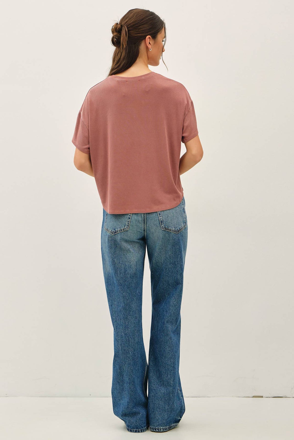 GARMENT DYE RIBBED BOXY FIT T-SHIRT