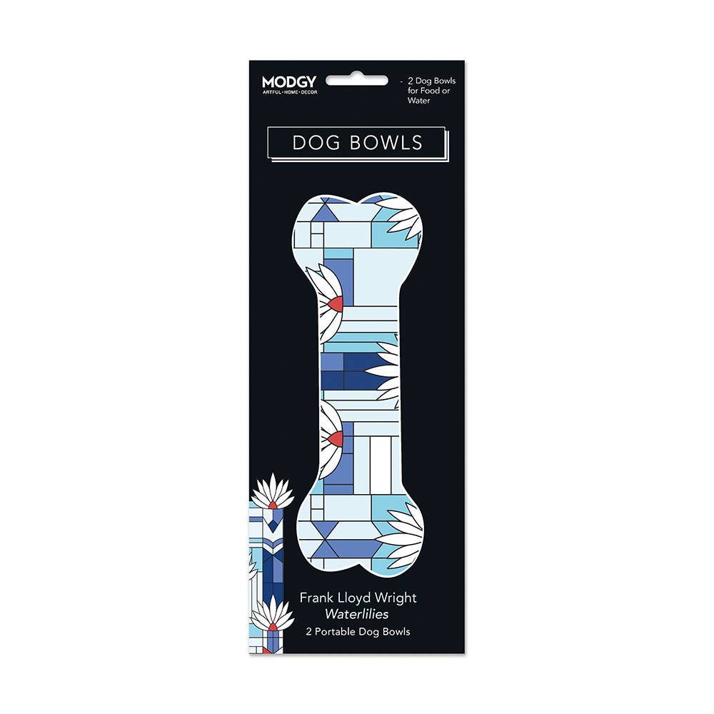 Frank Lloyd Wright Waterlilies Dog Bowls