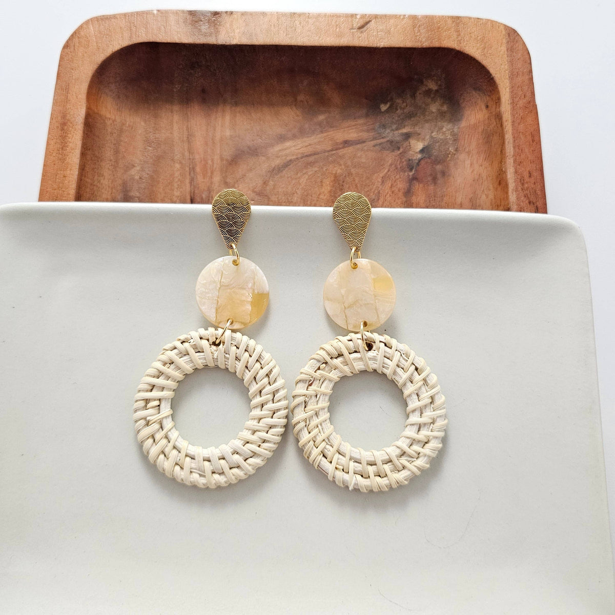 Lana Earrings - Light Rattan // Resort, Jewelry