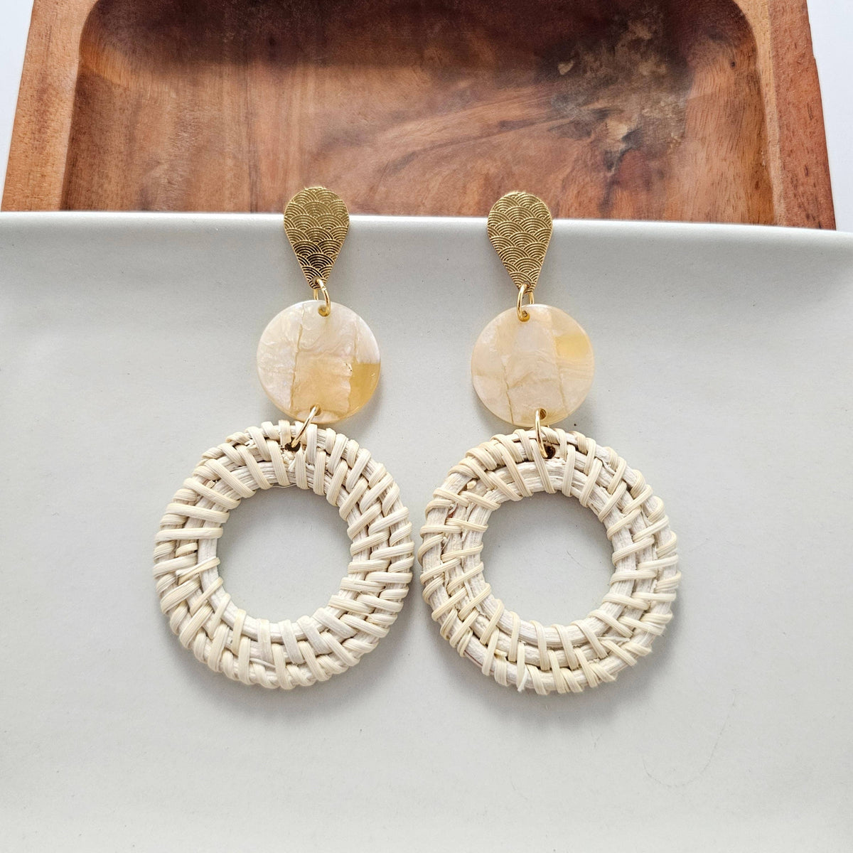 Lana Earrings - Light Rattan // Resort, Jewelry