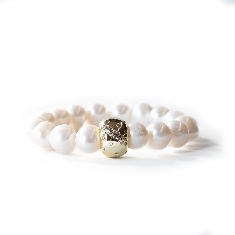 Gemstone Bracelet-10mm-Pearl