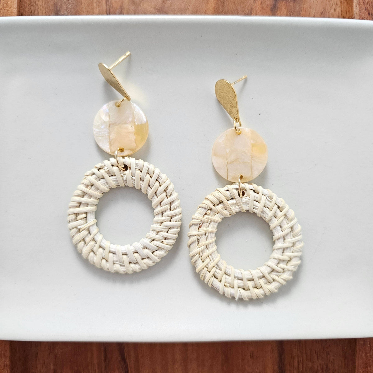 Lana Earrings - Light Rattan // Resort, Jewelry