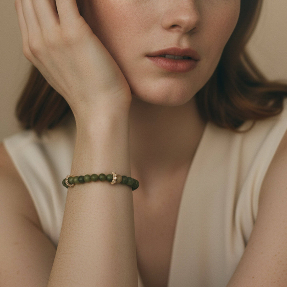 Gemstone Bracelet-6mm-Jade