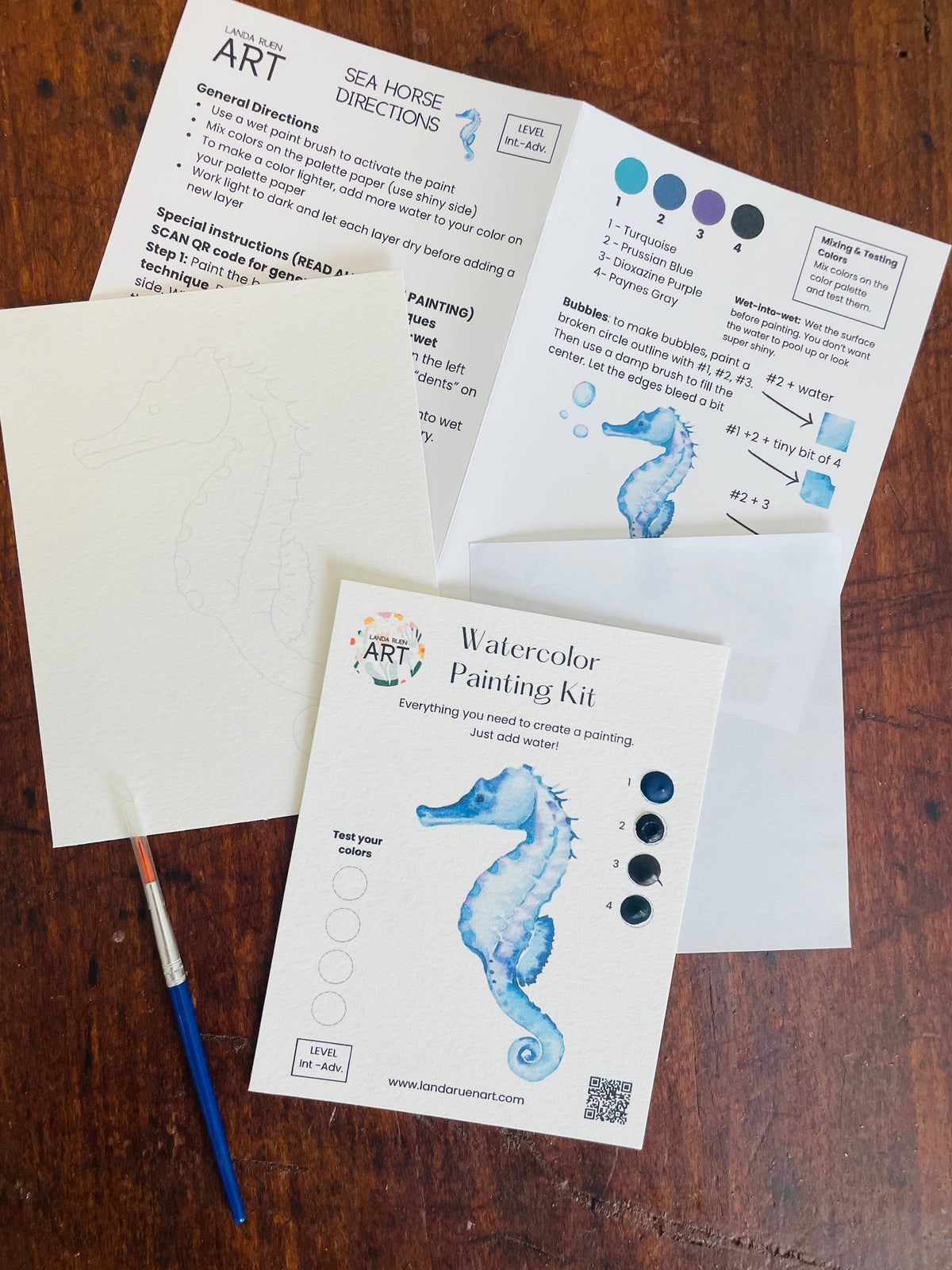 Seahorse Watercolor Kit