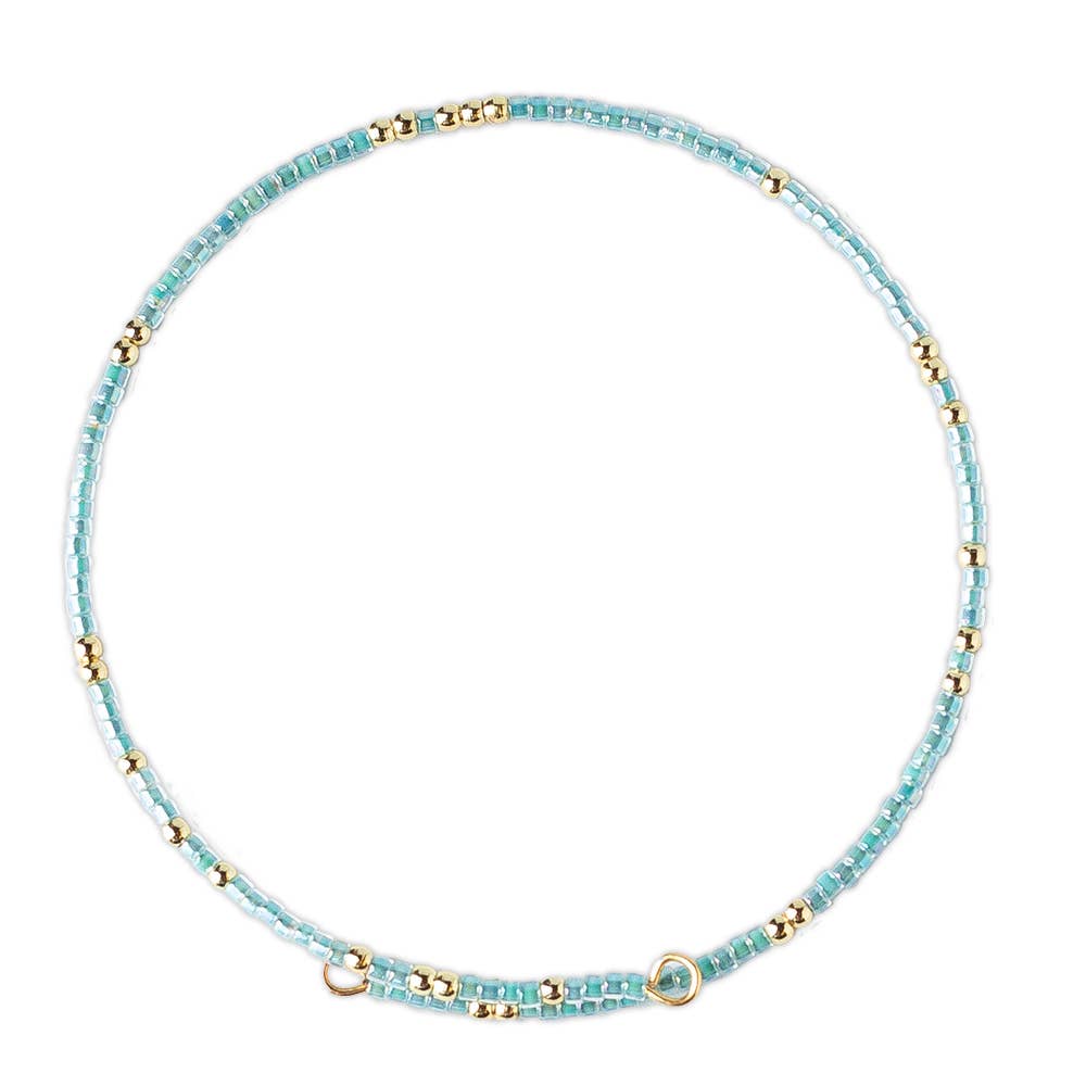 Confetti Beaded Bangle-Turquoise, Stacking Bracelets