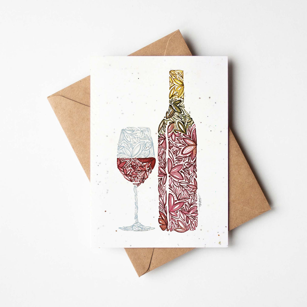 Red Wine Plantable Greeting Card