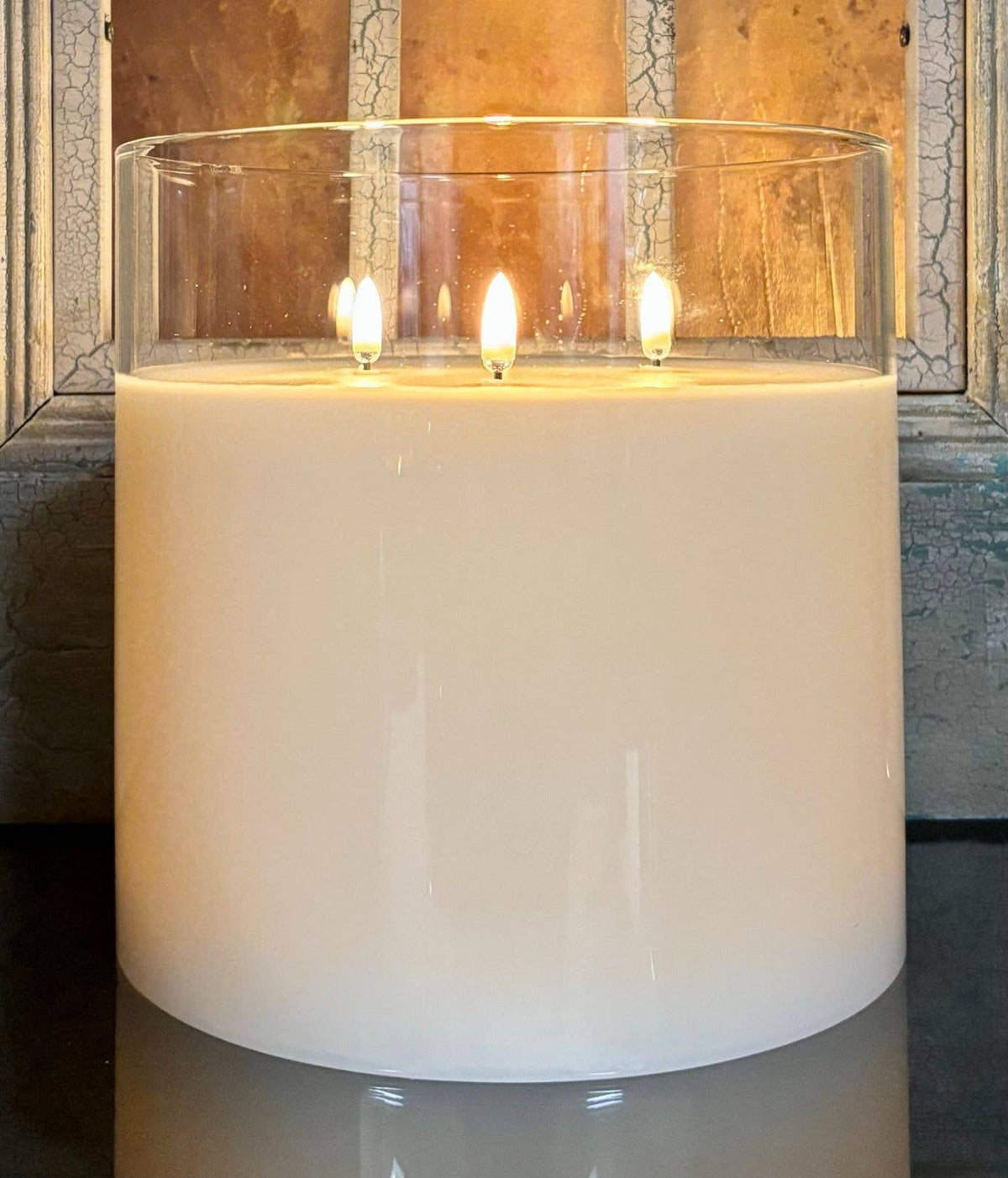 RADIANCE EMBER TRI-WICK CANDLE, SIMPLY IVORY 8X8″